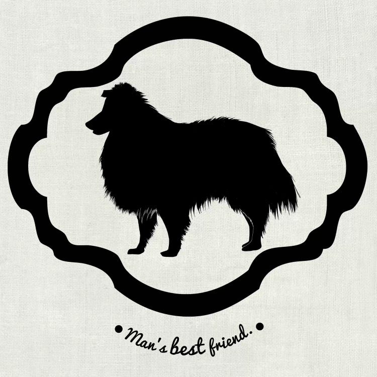 Collie (Black&White) by 5by5collective wall art