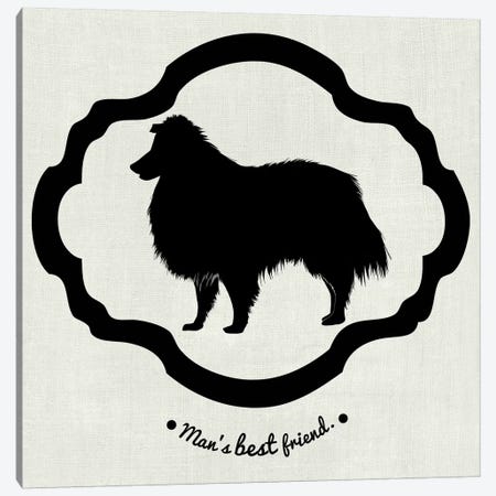 Collie (Black&White) Canvas Print #OSP4} by 5by5collective Canvas Wall Art