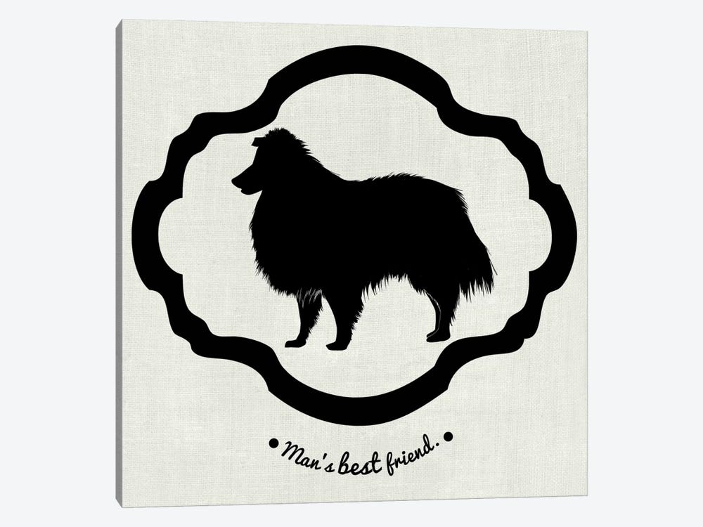 Collie (Black&White) by 5by5collective 1-piece Canvas Print