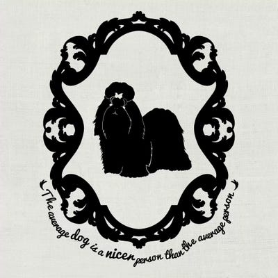 Shih Tzu (Black&White) by 5by5collective canvas print