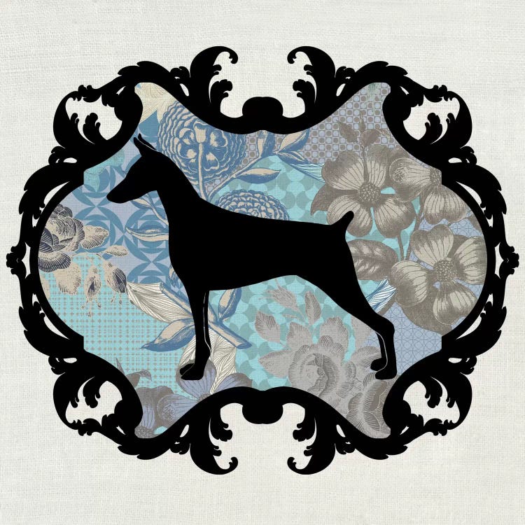 Doberman (Blue&Black) I by 5by5collective wall art