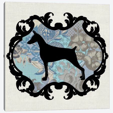 Doberman (Blue&Black) I Canvas Print #OSP50} by 5by5collective Canvas Wall Art