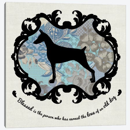 Doberman (Blue&Black) II Canvas Print #OSP51} by 5by5collective Canvas Art