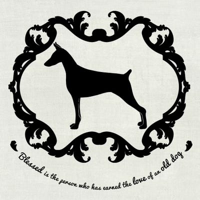 Doberman (Black&White) by 5by5collective canvas print