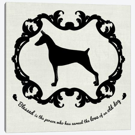 Doberman (Black&White) Canvas Print #OSP52} by 5by5collective Canvas Art