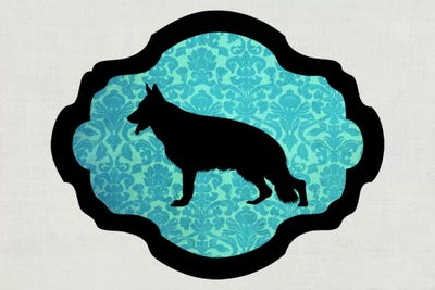German Shepherd (Black&Blue) II by 5by5collective metal wall art