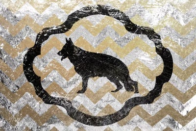 German Shepherd (Gray&Yellow) by 5by5collective acrylic art print