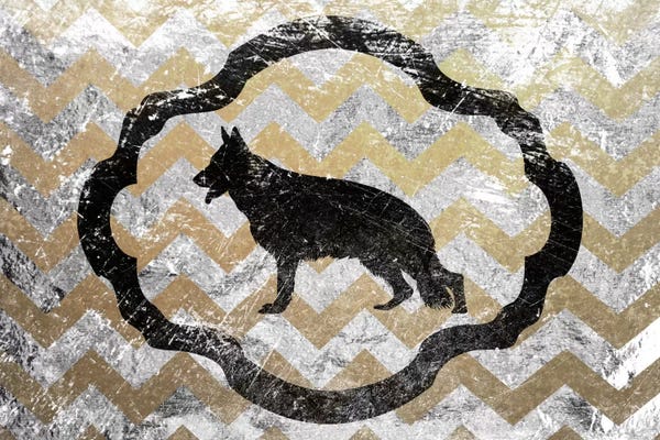 Chevron: German Shepherd (Gray&Yellow) by 5by5collective