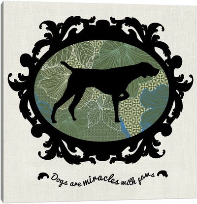 Pointer (Black&Green) Canvas Art Print - Pawsitive Pups