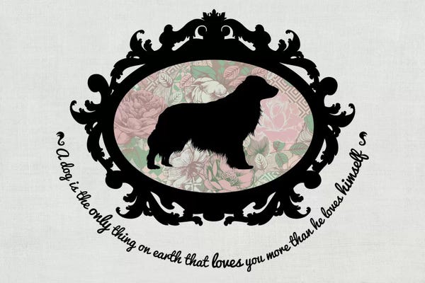 Golden Retrievers: Retriever (Black&Pink) I by 5by5collective