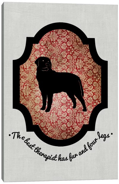 Rottweiler (Black&Red) I Canvas Art Print - My Pet Silhouette