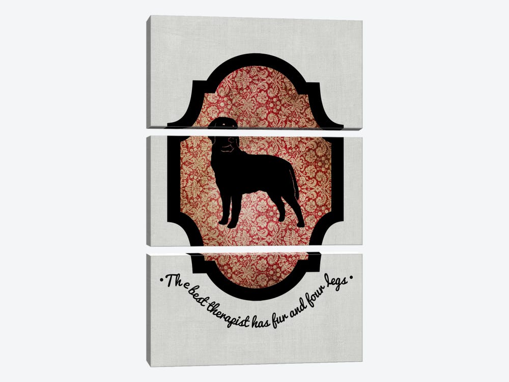Rottweiler (Black&Red) I by 5by5collective 3-piece Canvas Art