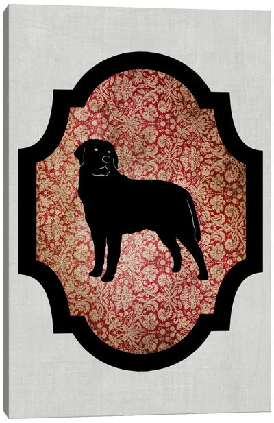 Rottweiler (Black&Red) II Canvas Art Print - My Pet Silhouette