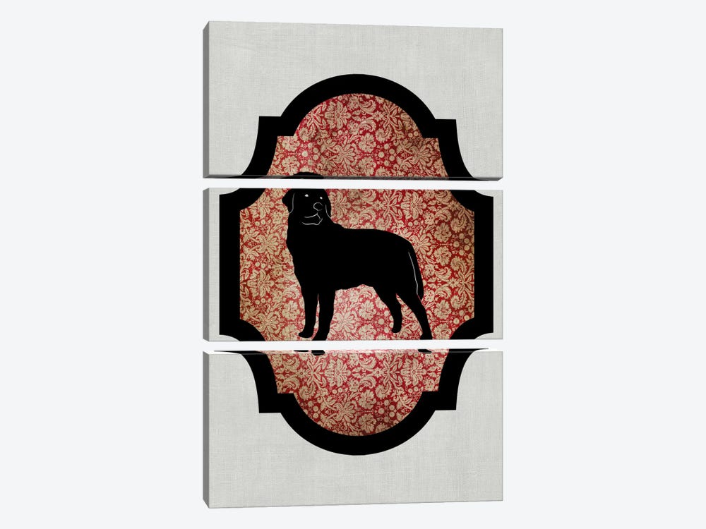 Rottweiler (Black&Red) II by 5by5collective 3-piece Art Print
