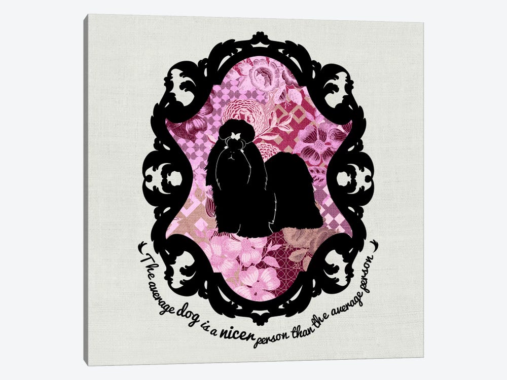 Shih Tzu (Pink&Black) I by 5by5collective 1-piece Art Print