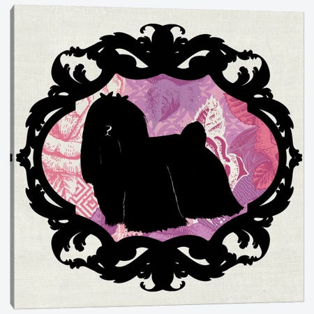 Maltese (Black&Pink) I Canvas Print #OSP70} by 5by5collective Canvas Artwork