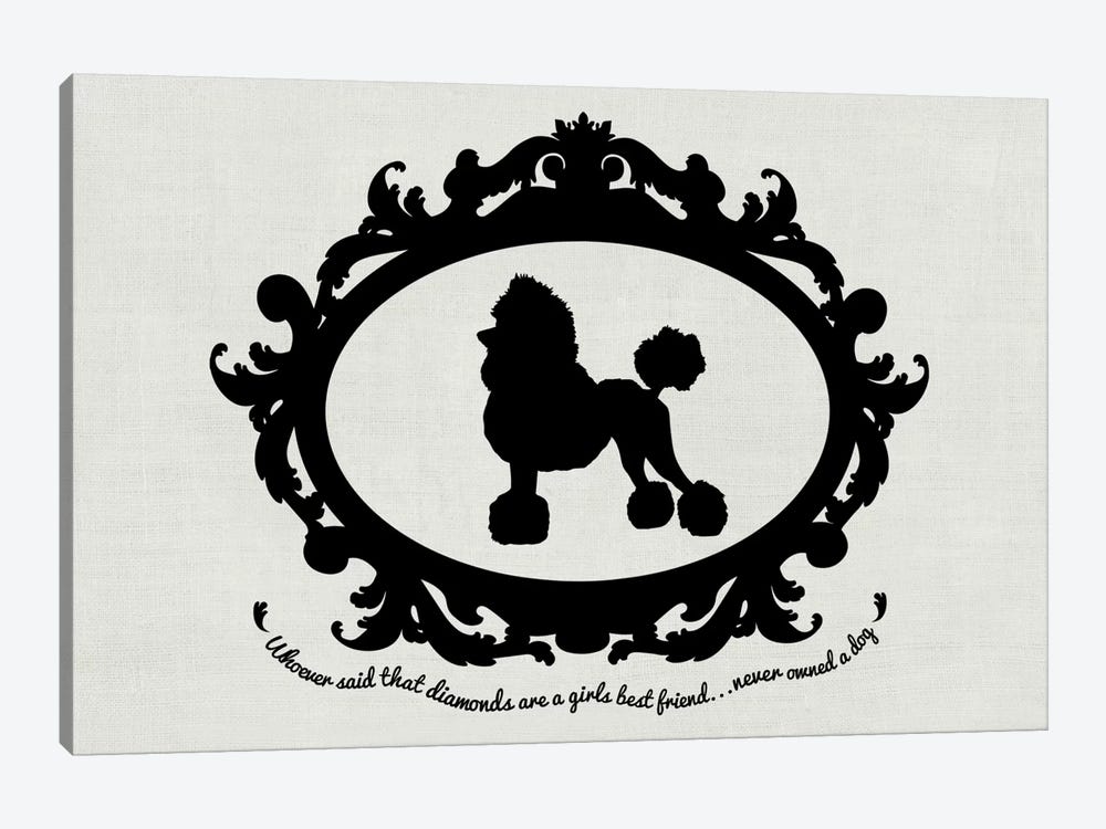 Poodle (Black&White) by 5by5collective 1-piece Canvas Wall Art