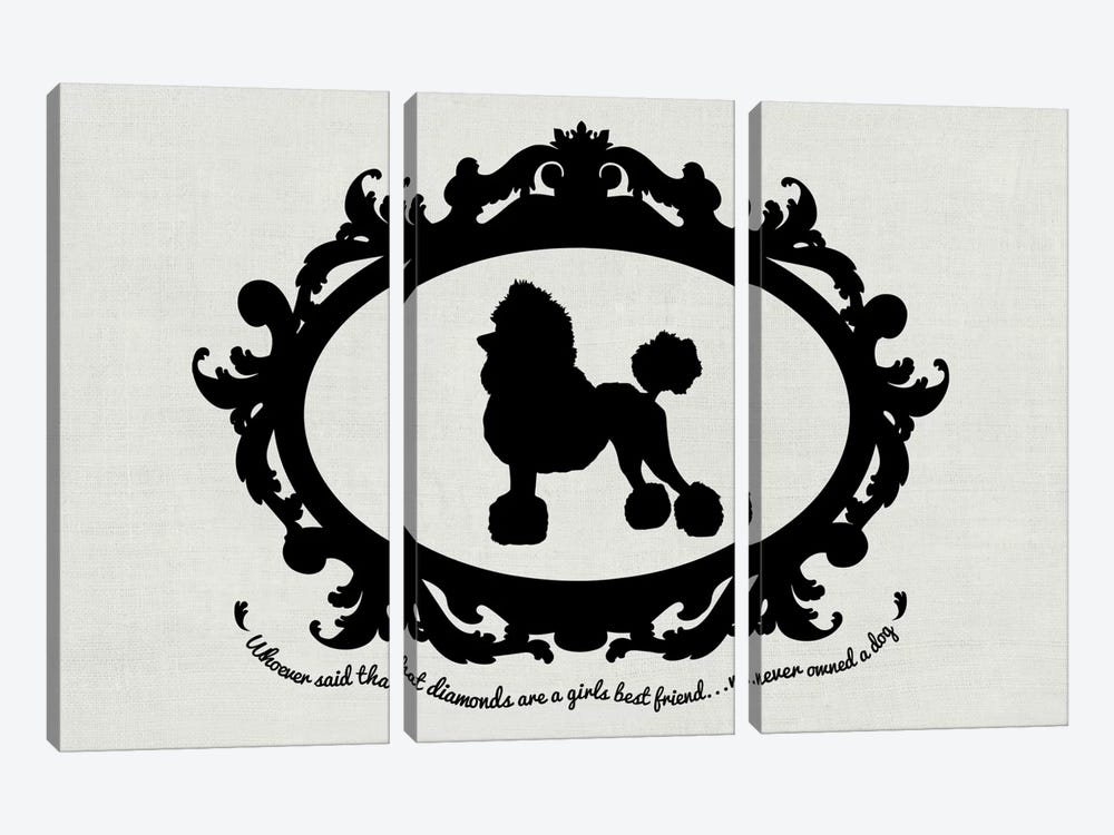 Poodle (Black&White) by 5by5collective 3-piece Canvas Art