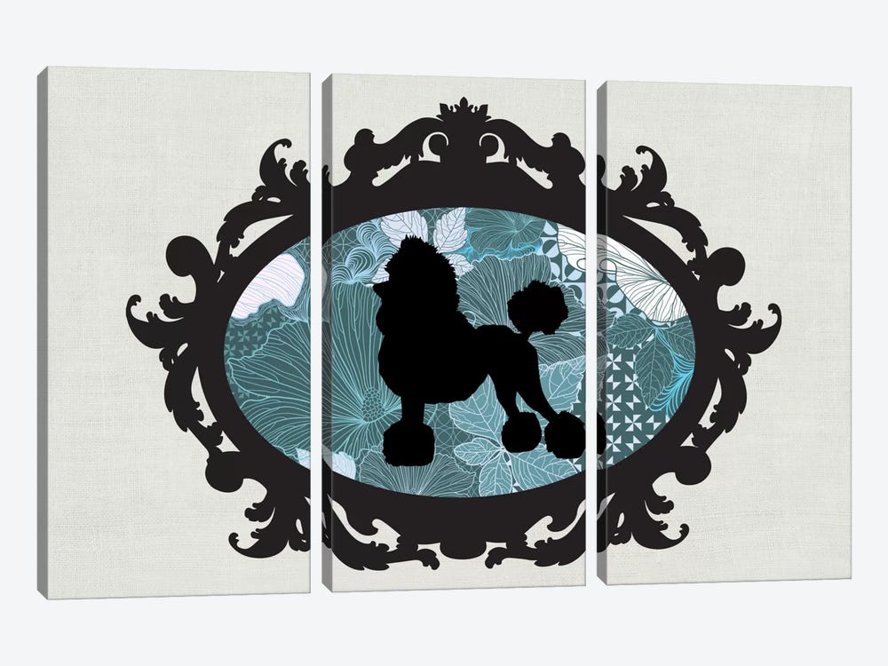Poodle (Black&Blue) II by 5by5collective 3-piece Canvas Wall Art