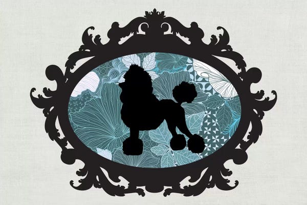 My Pet Silhouette: Poodle (Black&Blue) II by 5by5collective