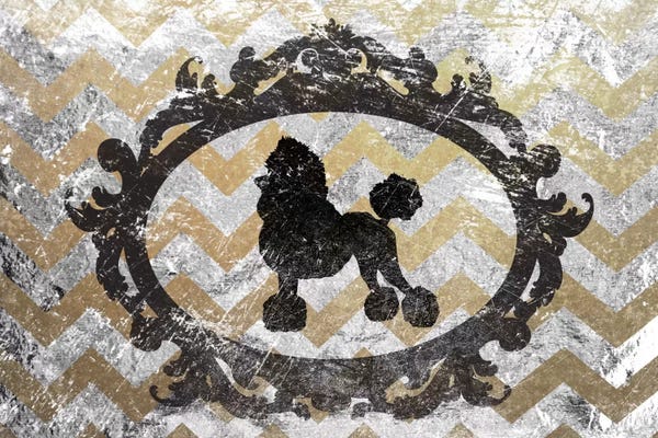 Chevron: Poodle (Gray&Yellow) by 5by5collective