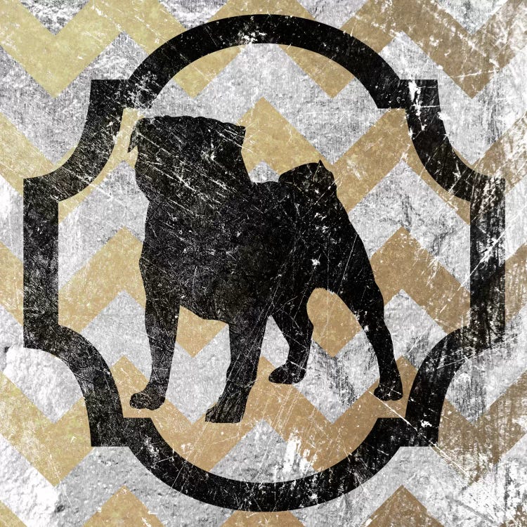 Pug (Gray&Yellow) by 5by5collective wall art