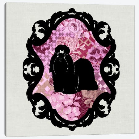 Shih Tzu (Pink&Black) III Canvas Print #OSP8} by 5by5collective Canvas Art Print
