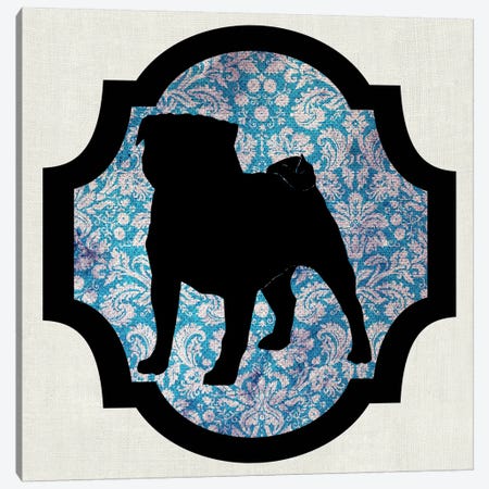 Pug (Black&Blue) II Canvas Print #OSP90} by 5by5collective Canvas Art
