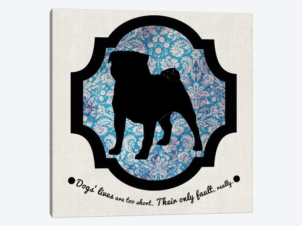 Pug (Black&Blue) II by 5by5collective 1-piece Canvas Wall Art