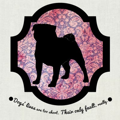Pug (Pink&Black) II by 5by5collective framed wall art