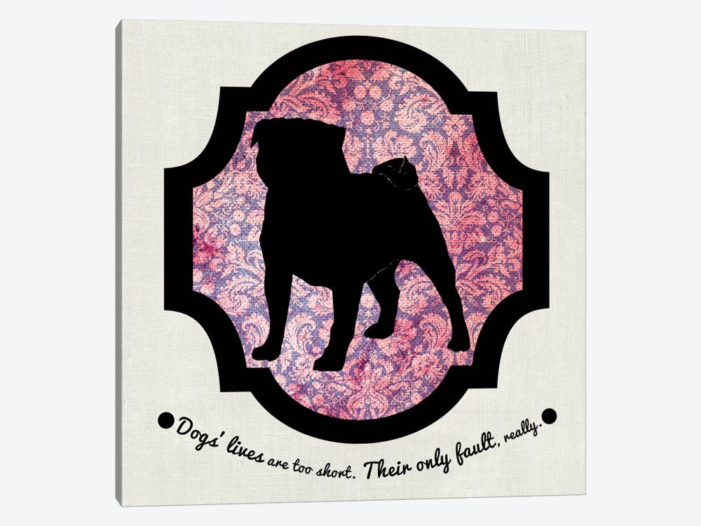 Pug (Pink&Black) II by 5by5collective 1-piece Art Print