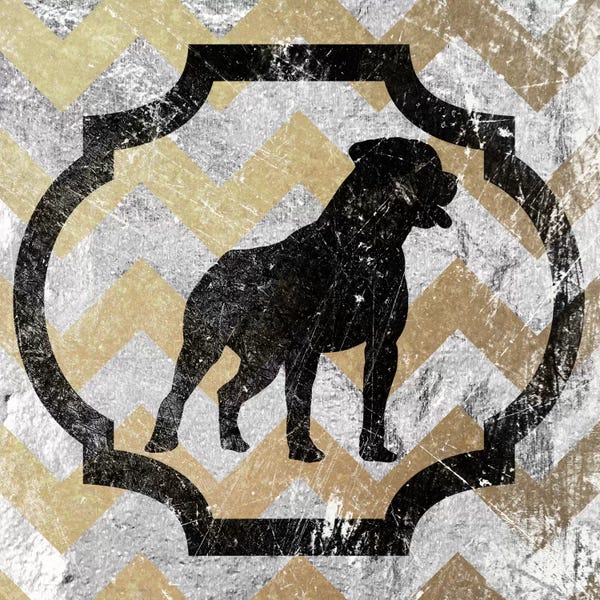 Chevron: Staffordshire Bull Terrier (Yellow&Gray) by 5by5collective