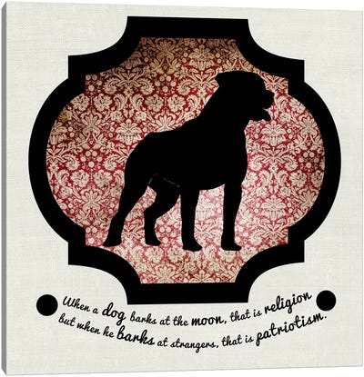 Staffordshire Terrier (Black&Red) II Canvas Art Print - My Pet Silhouette