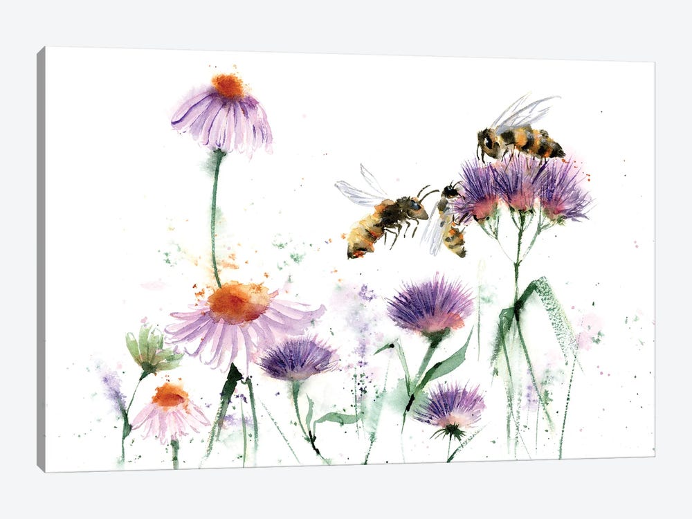 Flying Bees by Olga Tchefranov 1-piece Canvas Wall Art