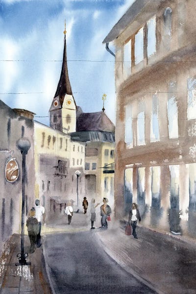Austria: Bad Ischl Cityscape by Olga Tchefranov