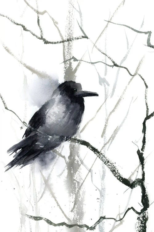 Raven And Tree by Olga Tchefranov wall art