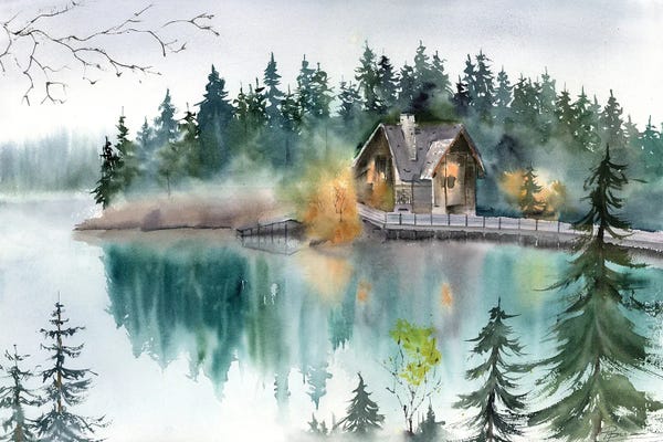 Cabins: Emerald Lake by Olga Tchefranov