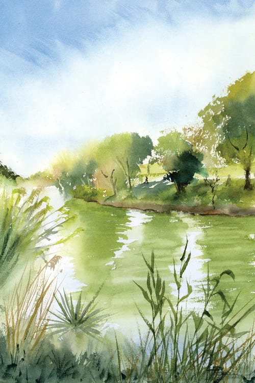 Serene Riverbank by Olga Tchefranov wall art