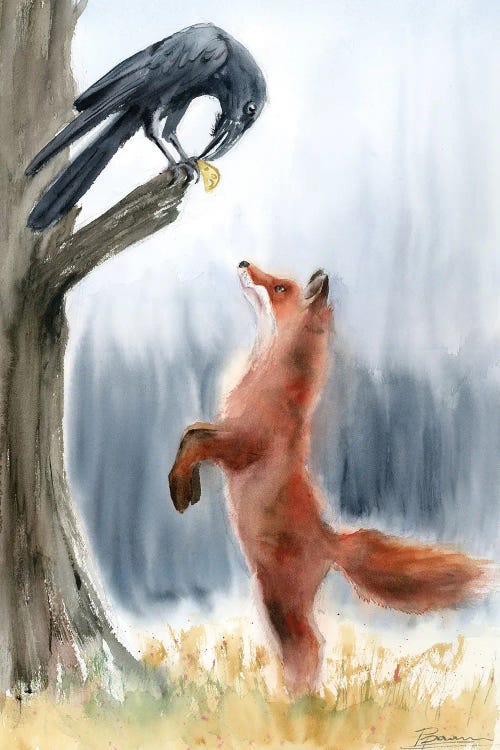 The Fox And Crow by Olga Tchefranov wall art