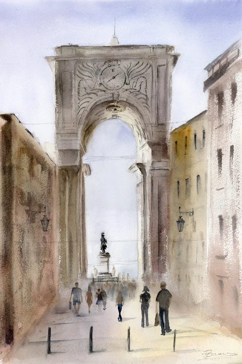 Lisbon's Rua Augusta Arch by Olga Tchefranov wall art