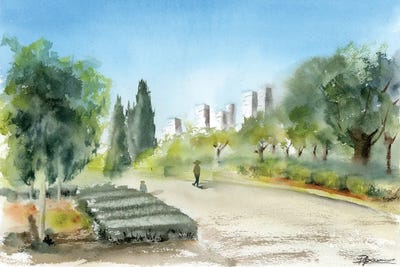 Morning Walk In The City Park by Olga Tchefranov canvas print