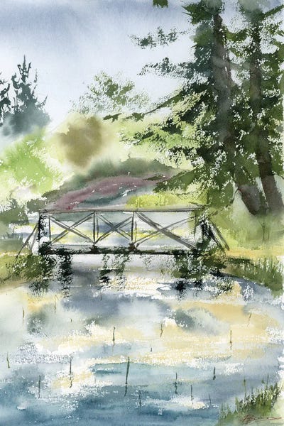 Woodland Bridge by Olga Tchefranov canvas print