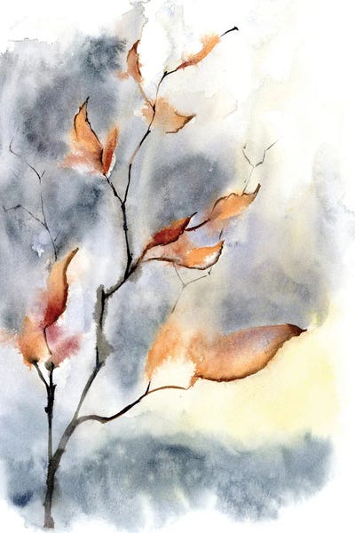 Fine Art Print: Leaves In Yellow-Violet by Olga Tchefranov