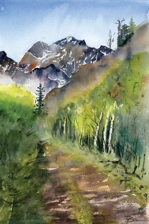 Olga Tchefranov: Mountain Path In Morning by Olga Tchefranov