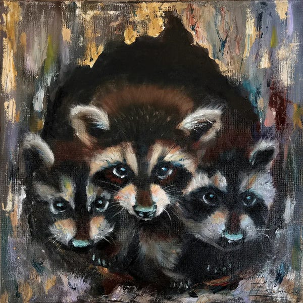 Raccoons: Raccoon Family by Olga Tchefranov