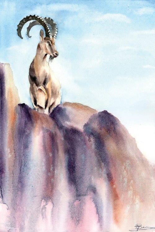 Olga Tchefranov: Ibex On The Heights by Olga Tchefranov