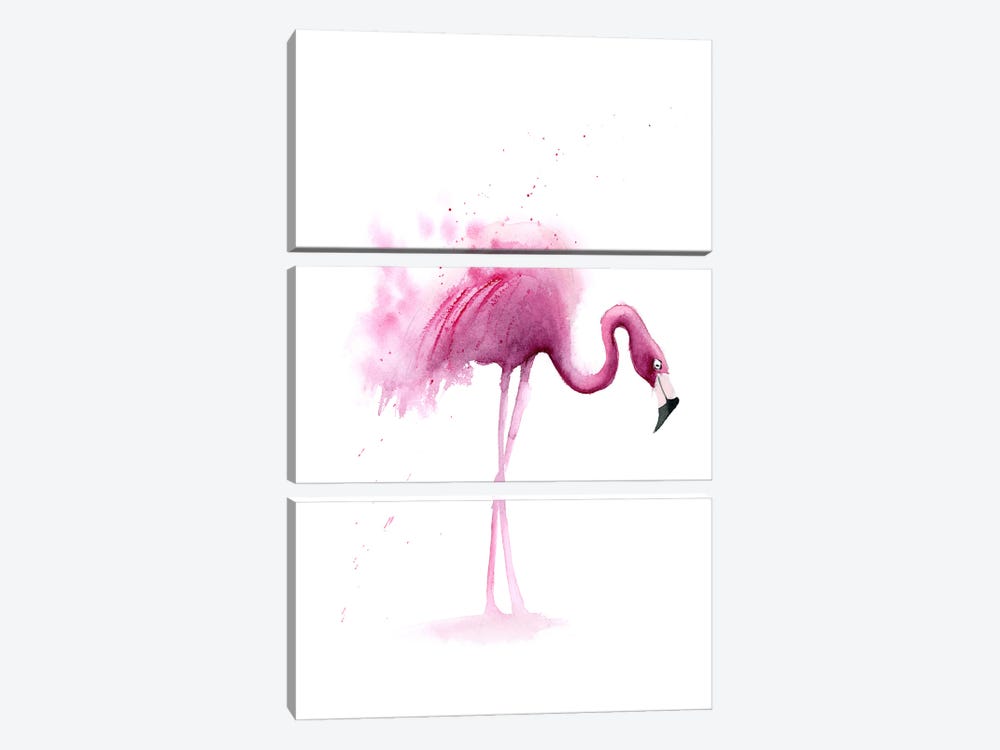 4 Flamingos I by Olga Tchefranov 3-piece Art Print