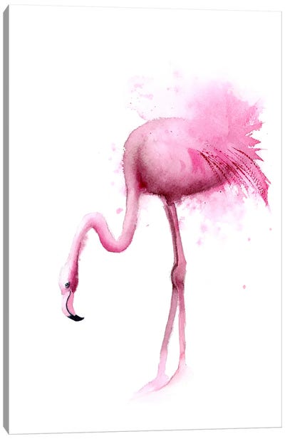4 Flamingos II Canvas Art Print - Olga Tchefranov
