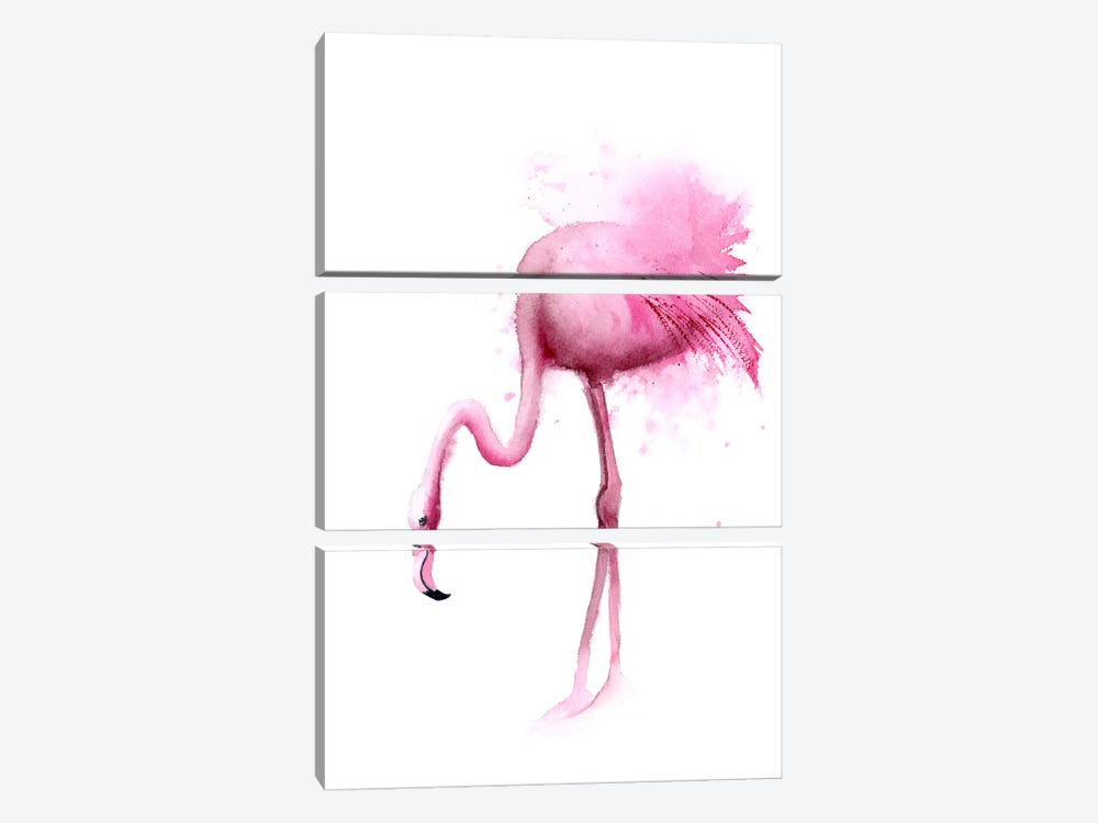 4 Flamingos II by Olga Tchefranov 3-piece Canvas Artwork