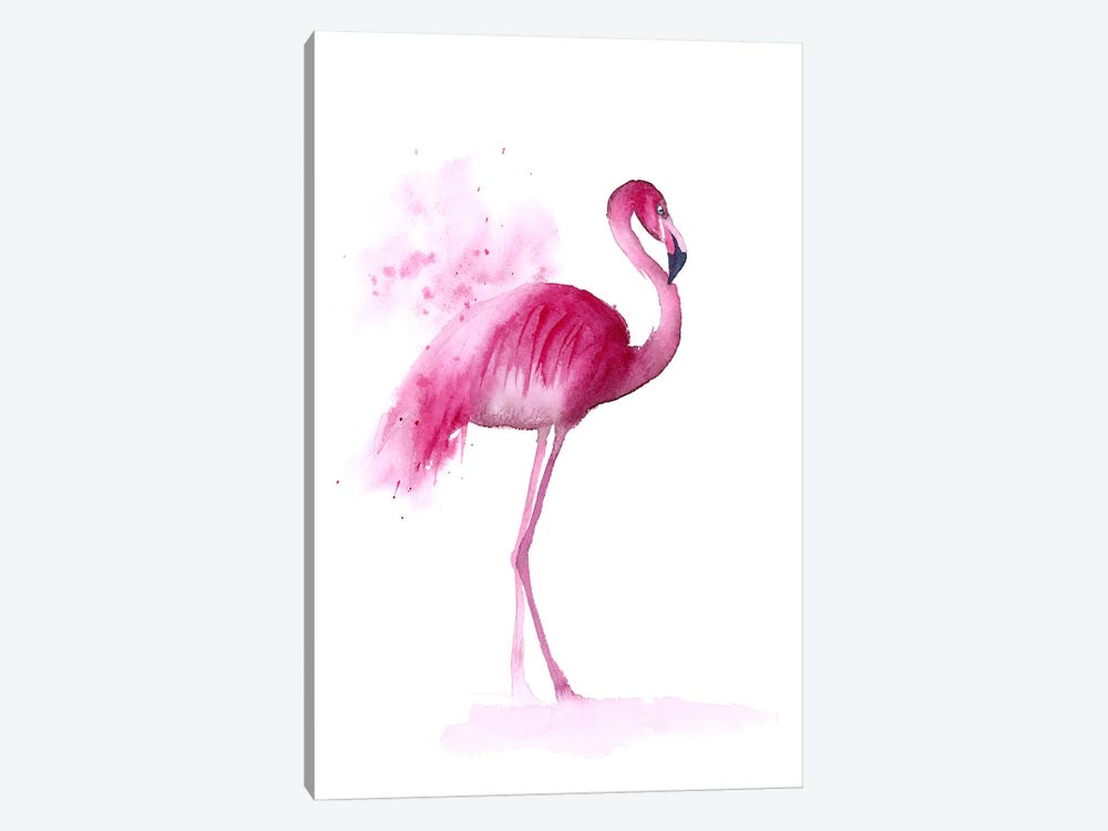 4 Flamingos III by Olga Tchefranov 1-piece Canvas Art Print